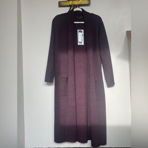 Max Sport Long Cardigan Duster Open Front Sweater w/ Pockets Size Medium